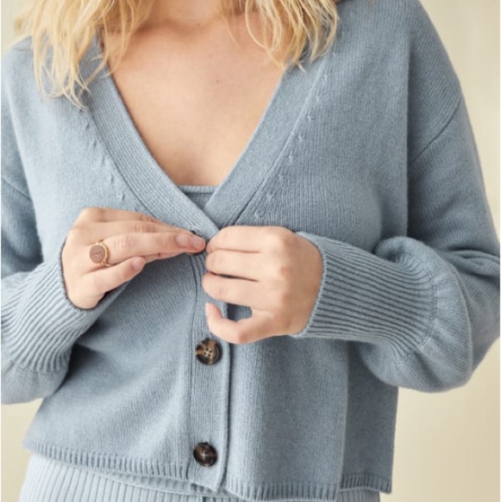 Reformation Blue Sweater Set Size S